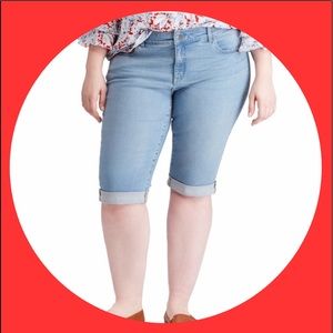 Plus Size CHAPS Cuffed Bermuda Shorts